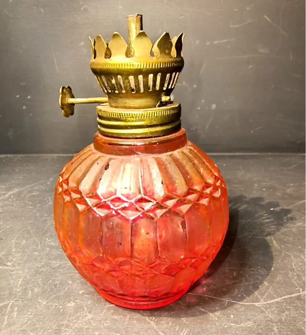 1861.  Vintage Mini Oil Lamp Hong Kong Glows